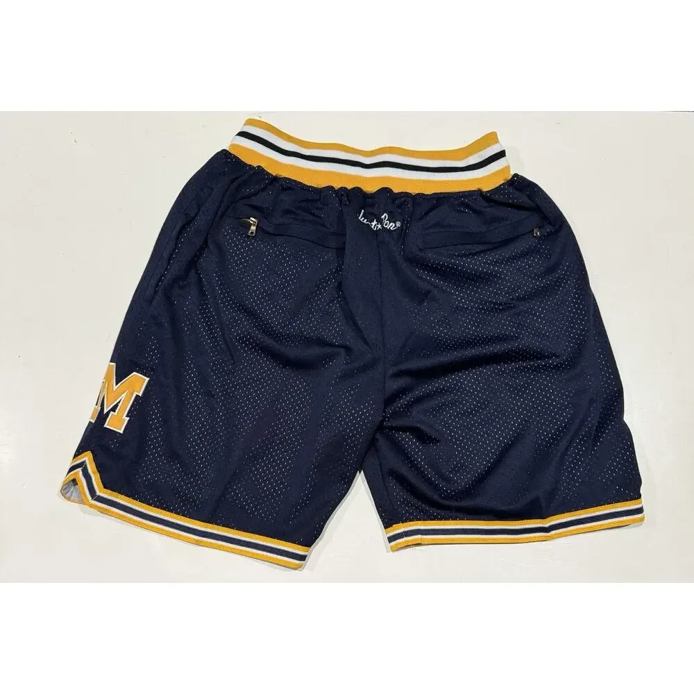 Jordan Shorts Just Don Michigan Wolverine Blue Men’s Small NCAA Basketball